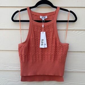 525 America Women's Orange  CLAY Knit Tank Top NEW WITH TAGS sz Large cotton